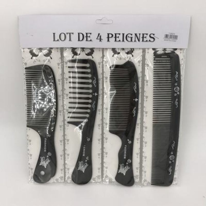 Comb - Black 4pcs (12 Packs)