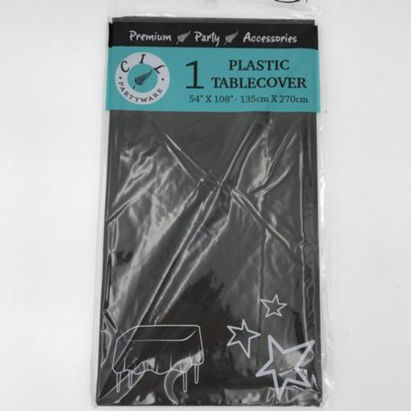Tablecover - Plastic Black 137 x 274cm (Set of 12)
