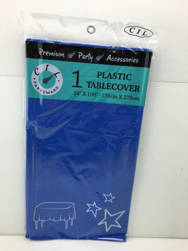 Tablecover - Plastic Blue 137 x 274cm (Set of 12)