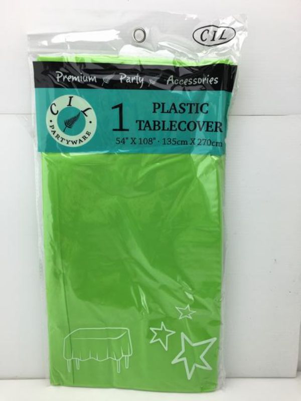 Tablecover - Plastic Green 137 x 274cm (Set of 12)
