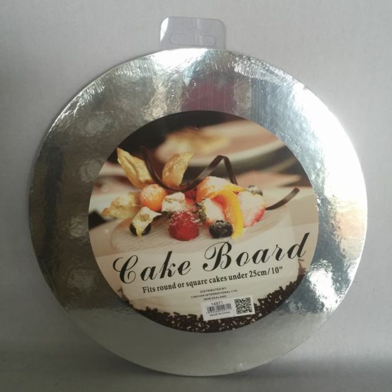 Cake Board - Round Silver 25cm (20pcs)