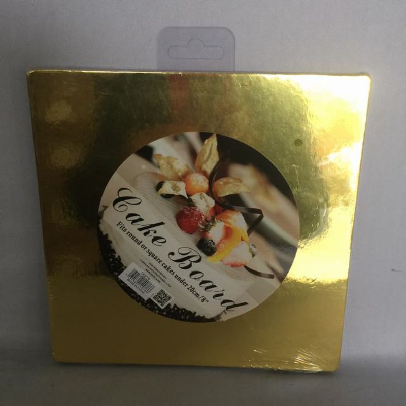 Cake Board - Square Gold 20cm (30pcs)
