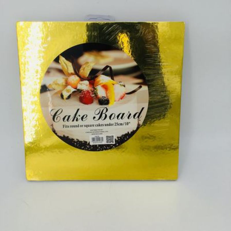 Cake Board - Square Gold 25cm (20pcs)