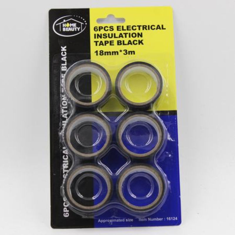 ELECTRICAL INSULATION TAPE - BLACK 18mm x 3m (12 Packs)