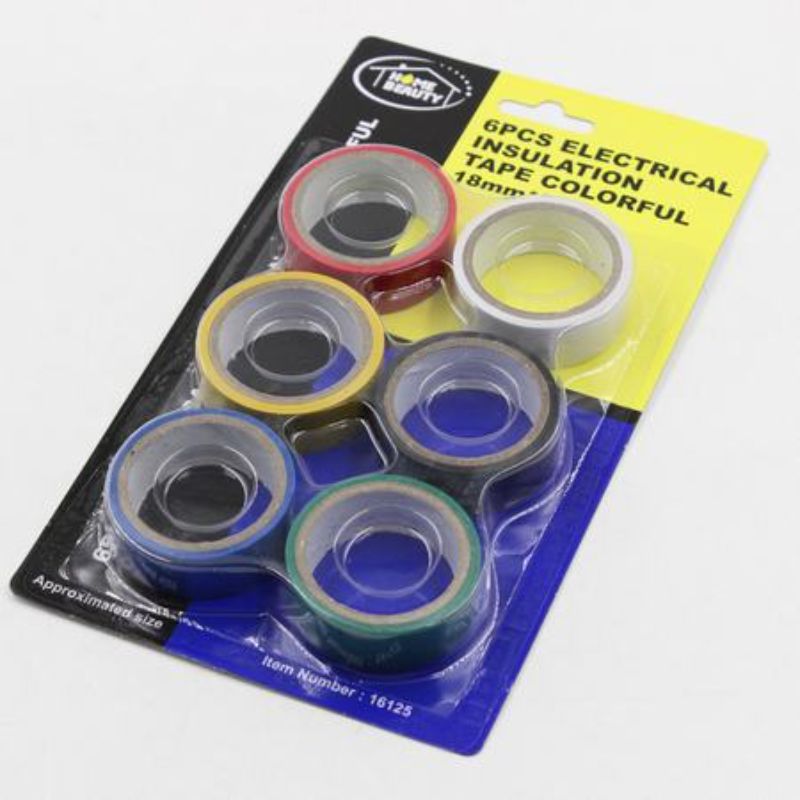 ELECTRICAL INSULATION TAPE - Colourful 18mm x 3m (12 Packs)