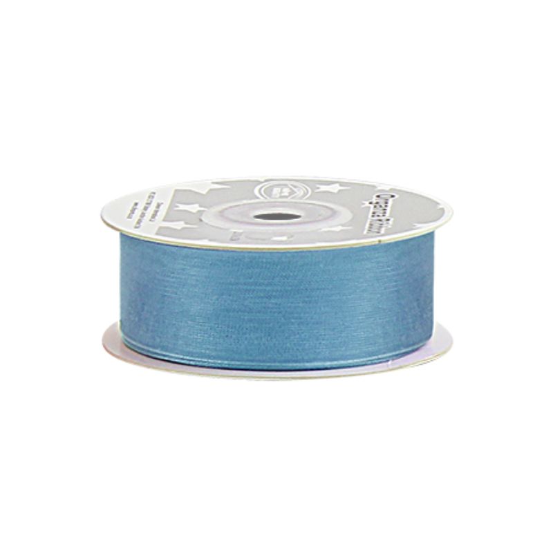 Organza Ribbon - Light Blue 2.5cm x 25 Yard (Set of 5)