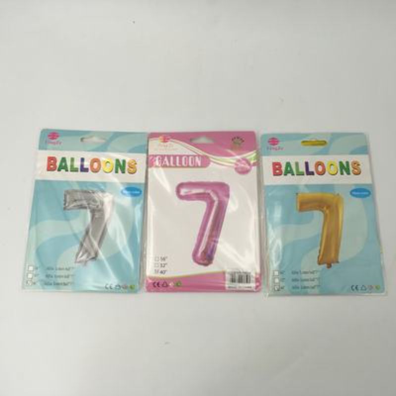 Balloons - Number 7 Assorted 102cm (Set of 10)