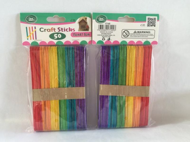 Craft Sticks - Colour 15 x 1.5CM (12 Packs)