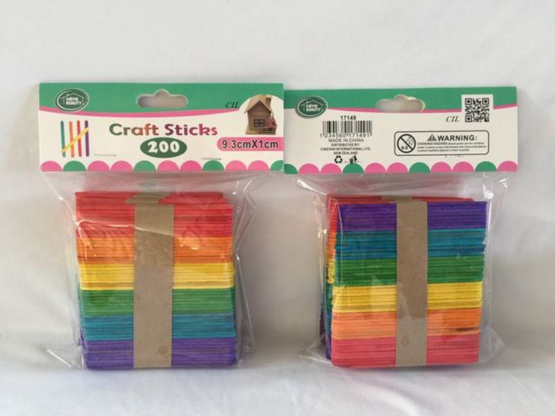 Craft Sticks - Colour 9.3 x 1cm (12 Packs)
