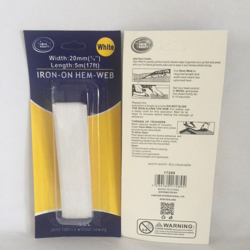 Iron on Hem Web - 5m x 20mm (12 Packs)