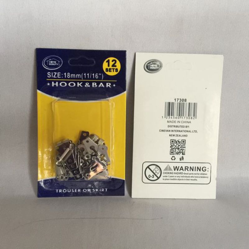 Hook & Bar 12 Set - 18mm (12 Packs)