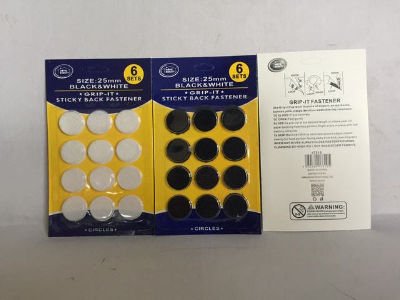 Sticky Back Fastener - 7 Sets 25mm (84pcs)