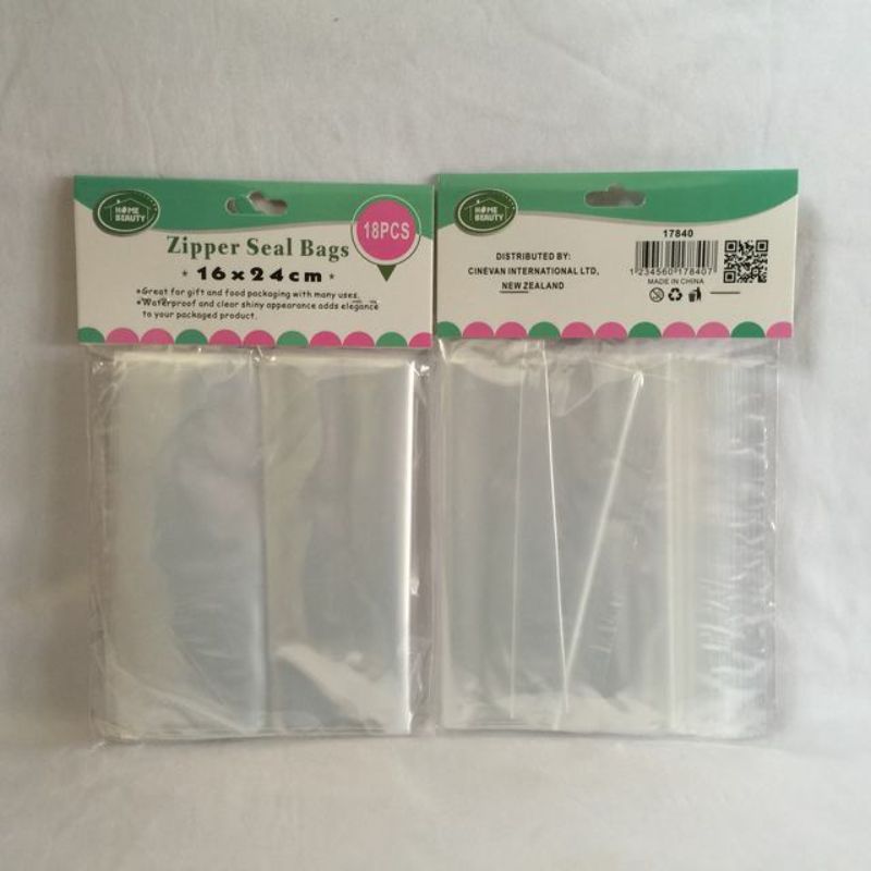 Zipper Seal Bags - 16 x 24cm (216pcs)