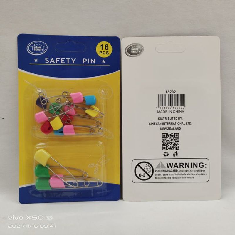 Safety Pins - 16pcs (12 Packs)