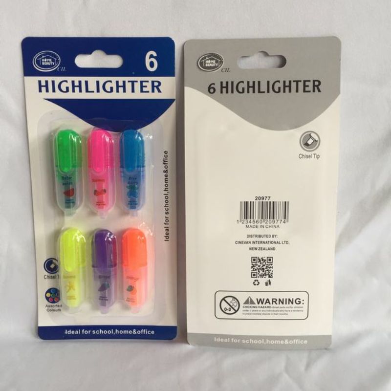 Highlight Pens - 6pc Pack (12 Packs)