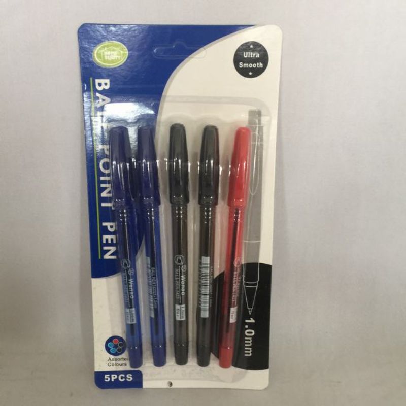 Ball Pen - 2 Blue 2 Black 1 Red (12 Packs)
