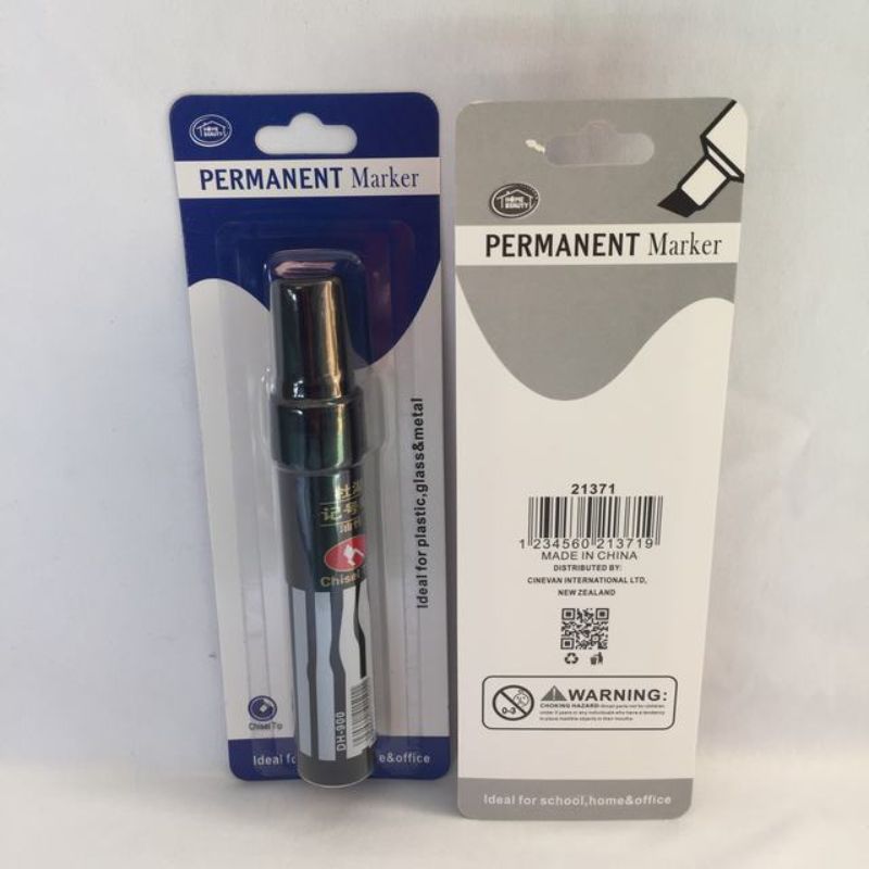 Jumbo Permanent Marker Pen - Black (Set of 12)