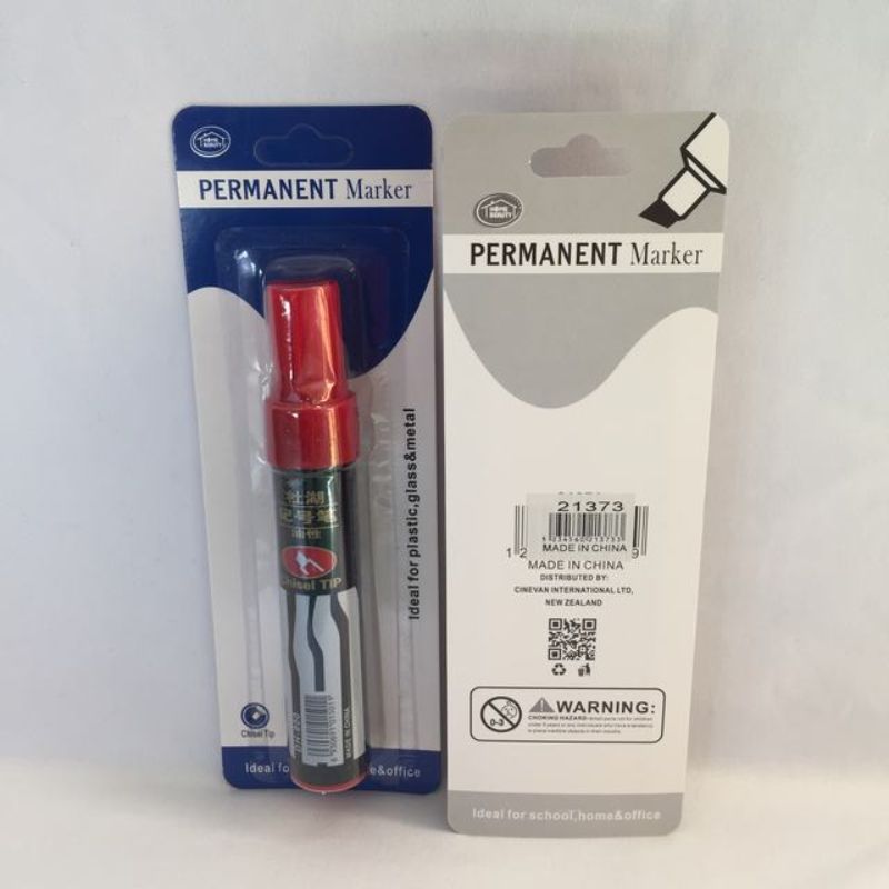 Jumbo Permanent Marker Pen - Red (Set of 12)