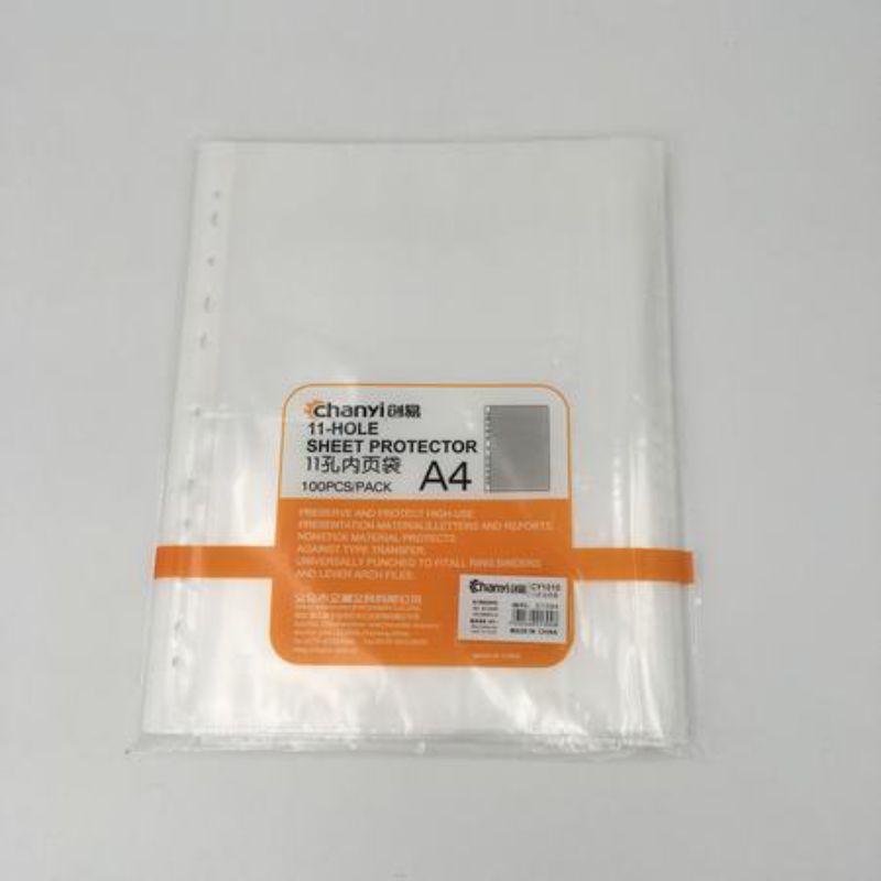 11 Hole File Sheet Protector - 100pc Pack (12 Packs)