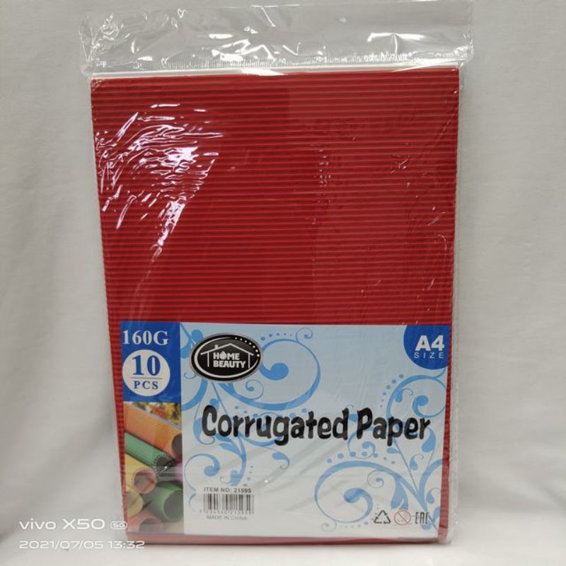 Corrugated Paper - A4 Mixed Colour 160G (12 Packs)