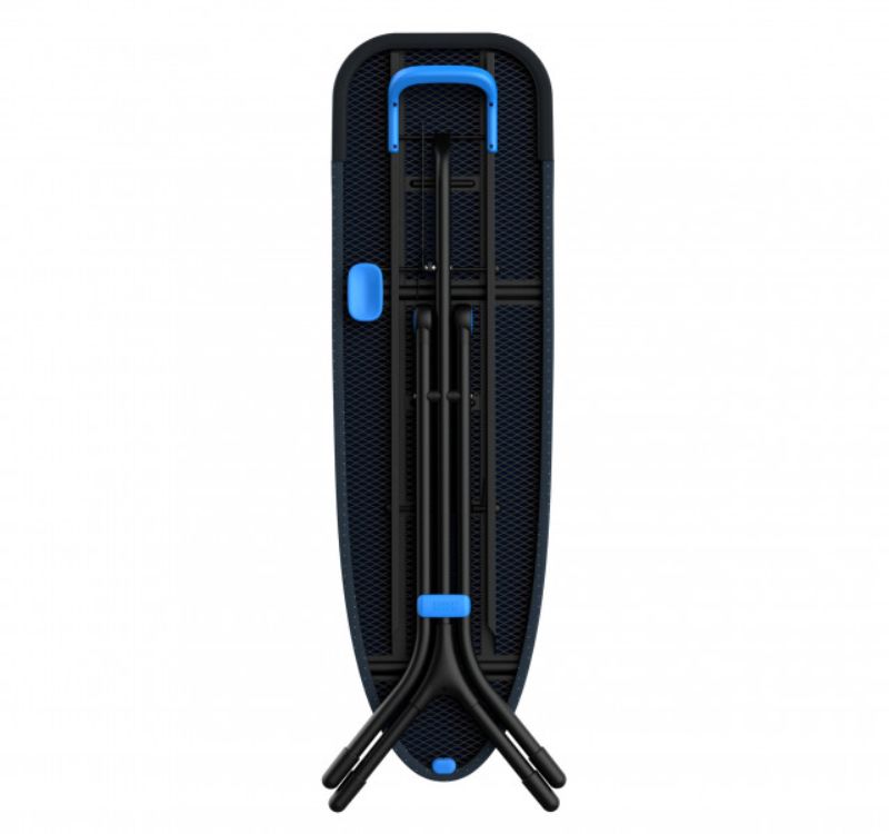 Joseph Joseph Glide Plus Ironing Board in Black/Blue, featuring compact design, adjustable height, and innovative storage solutions.