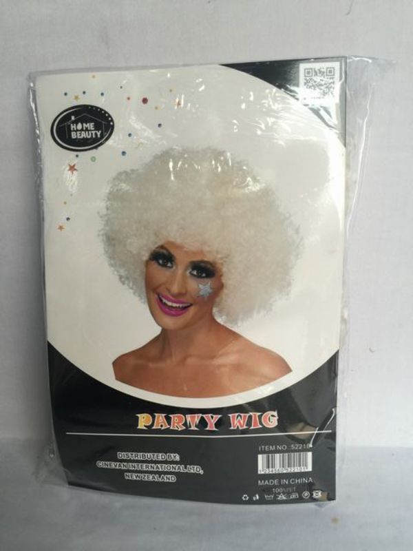 Party Wig - Afro White (Set of 5)