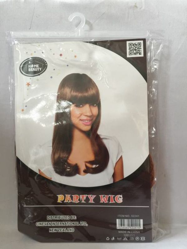Party Wig - Long Straight Dark Brown (Set of 5)