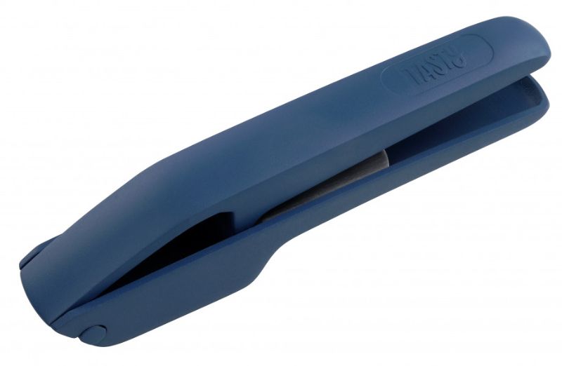 Tasty Garlic Press in durable stainless steel with non-slip grip for effortlessly crushing garlic, enhancing meal flavors.