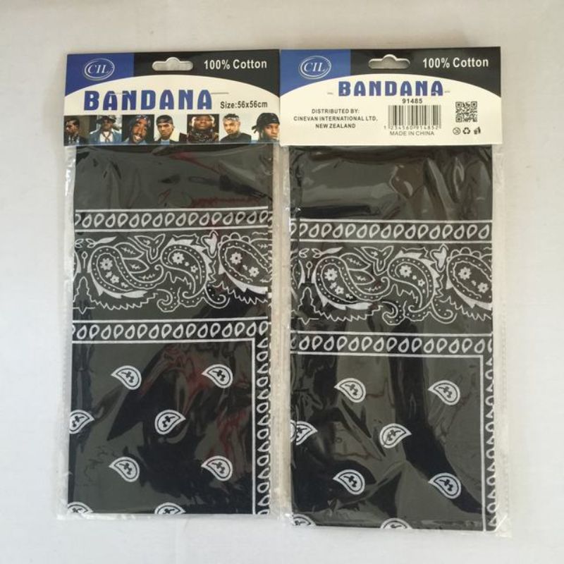 Bandana - 56 x 56cm Black (Set of 12)