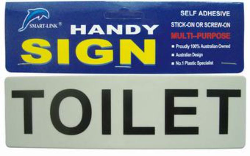Plastic Sign - TOILET (Set of 12)