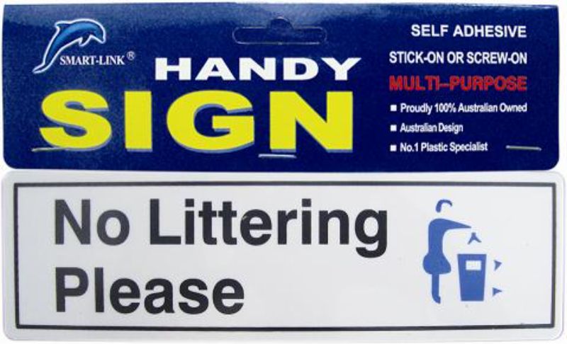 Plastic Sign - No Littering Please (Set of 12)