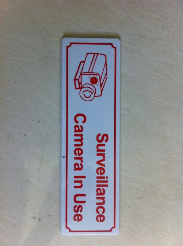 Plastic Sign - Surveillance Camera In Use (Set of 12)
