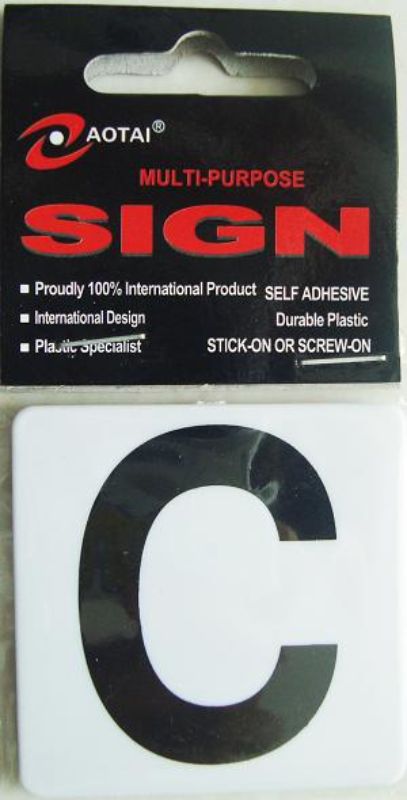 Plastic Sign - C (Set of 12)