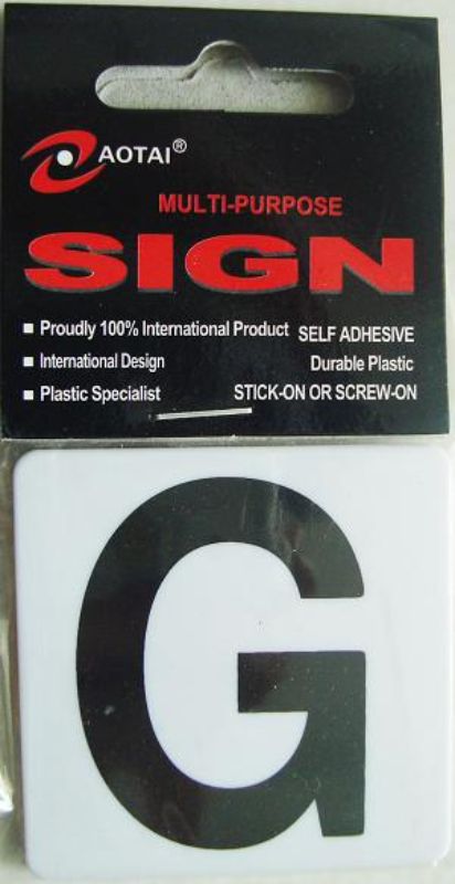 Plastic Sign - G (Set of 12)