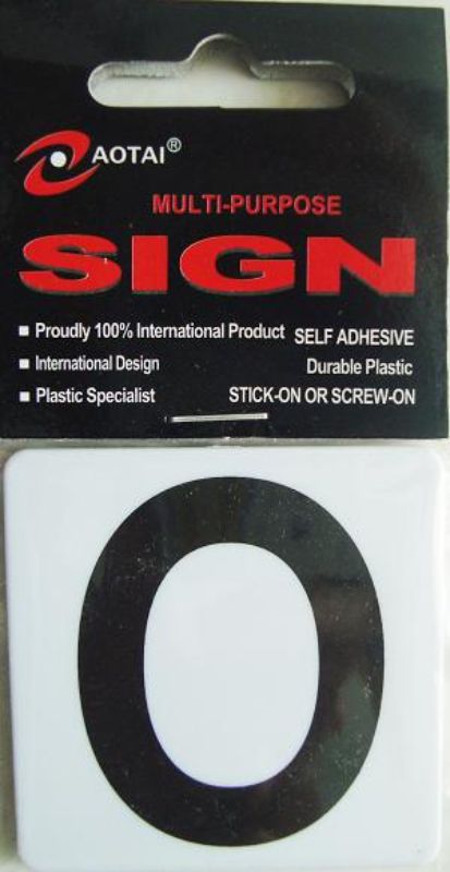 Plastic Sign - O (Set of 12)