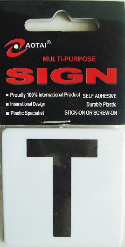 Plastic Sign - T (Set of 12)