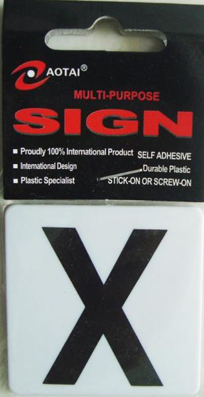 Plastic Sign - X (Set of 12)