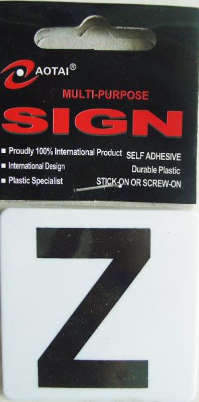 Plastic Sign - Z (Set of 12)