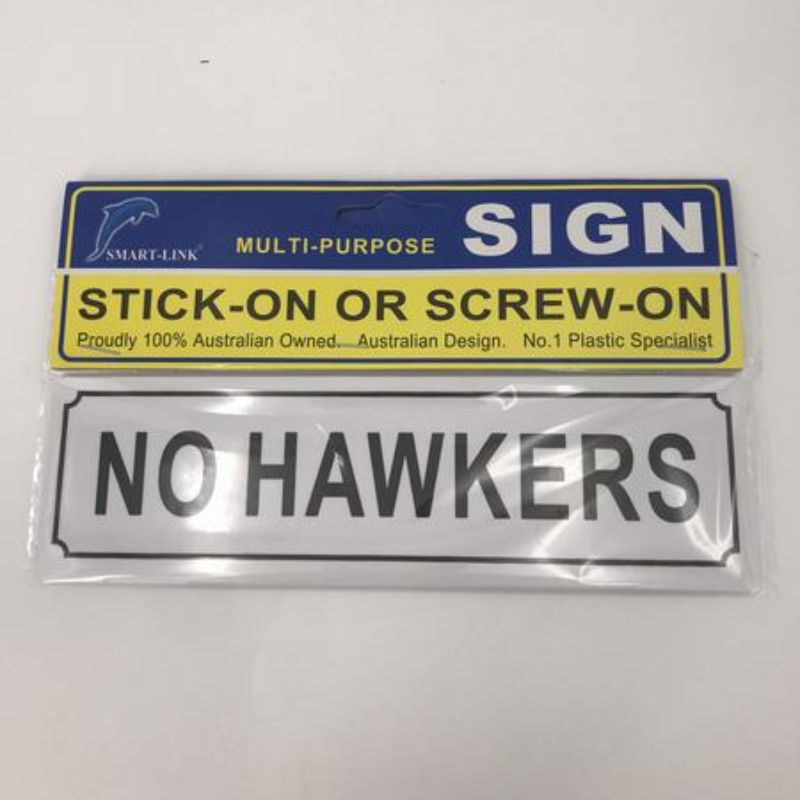 Plastic Sign - No Hawkers (Set of 12)