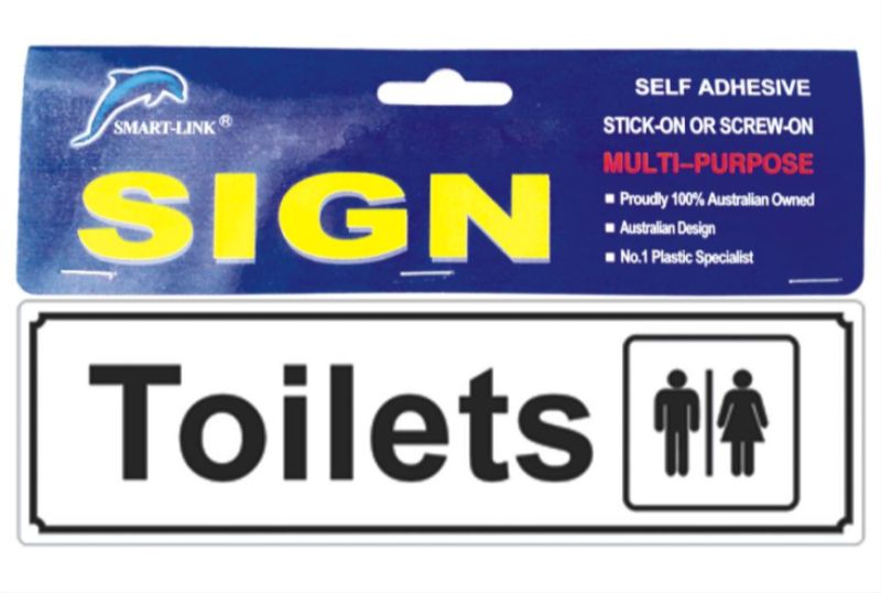 Plastic Sign - Toilets (Set of 6)