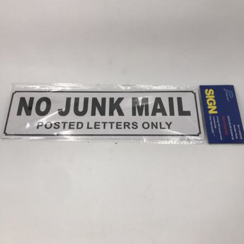 Plastic Sign NO JUNK MAIL Letters Only (Set of 12)