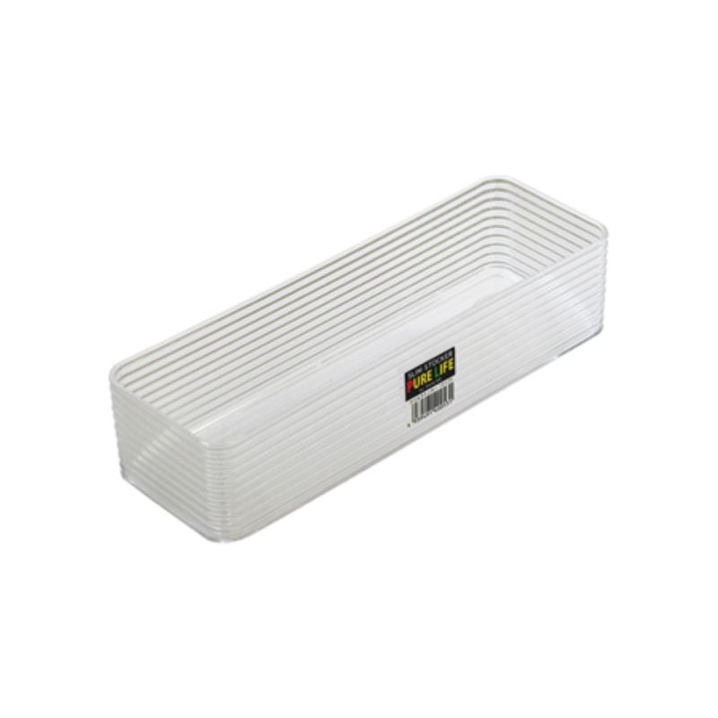 Slim Stocker Container - Clear 23.8cm (Set of 10)