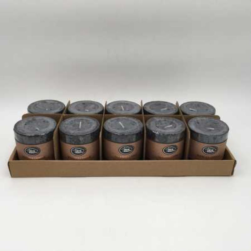 Scented Candle - Rustic Black 7 x 7.5cm (Set of 10)