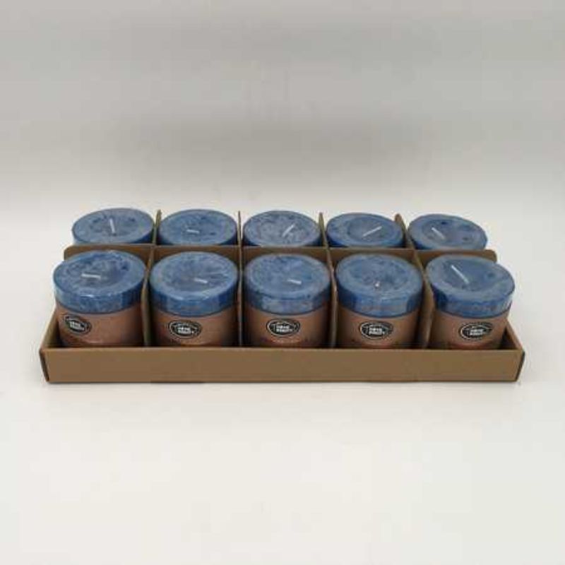 Scented Candle - Rustic Royal Blue 7 x 7.5cm (Set of 10)