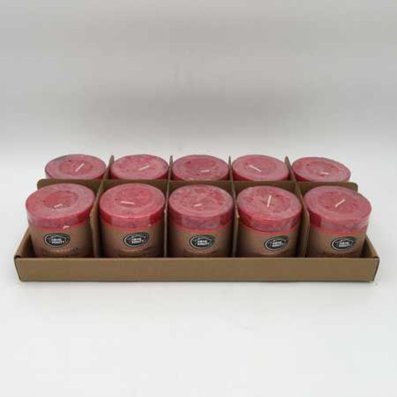 Scented Candle - Rustic Red 7 x 7.5cm (Set of 10)
