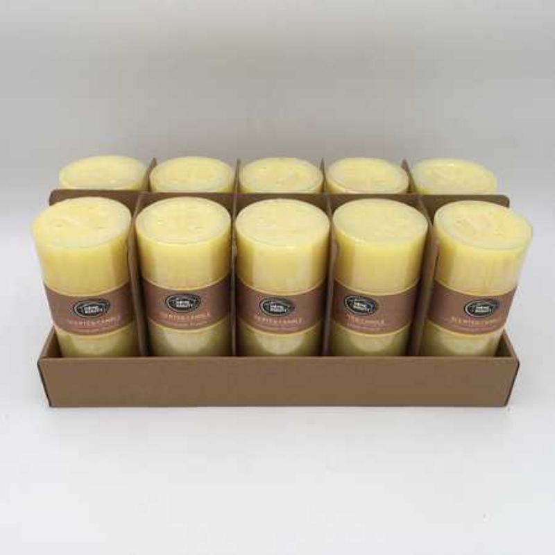 Scented Candle - Rustic Yellow 7 x 15cm (Set of 10)