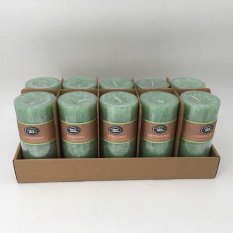 Scented Candle - Rustic Mint Green 7 x 15cm (Set of 10)