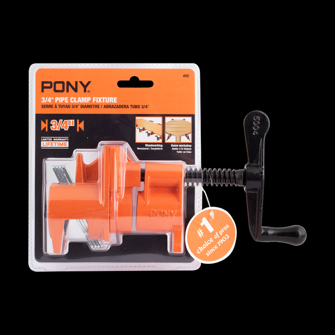 PONY JORGENSEN Pipe Clamp Fixture for 3/4" pipes; durable cast iron, secure grip, adjustable design for efficient workholding.