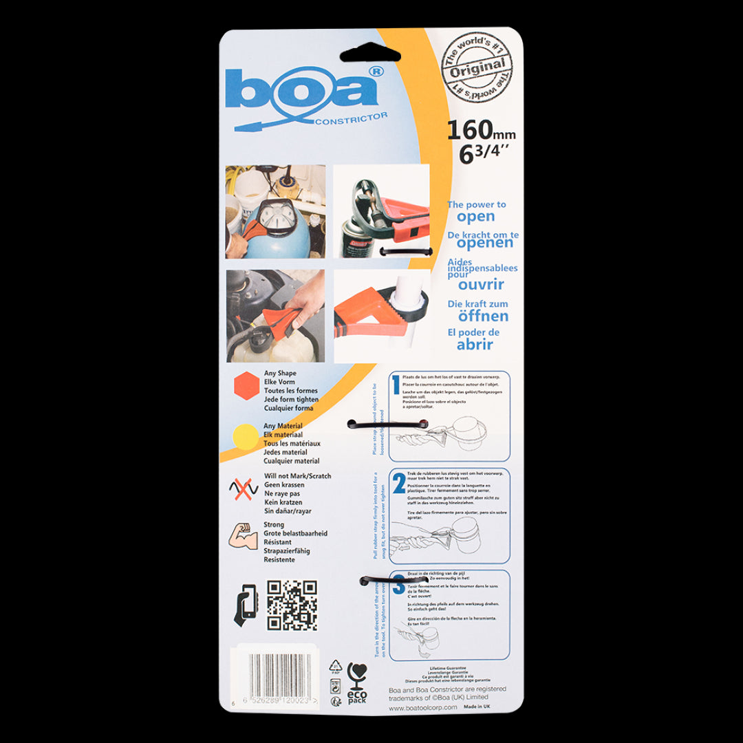 BOA 160mm Constrictor Strap Wrench features a durable strap and ergonomic handle for versatile, powerful gripping without damage.