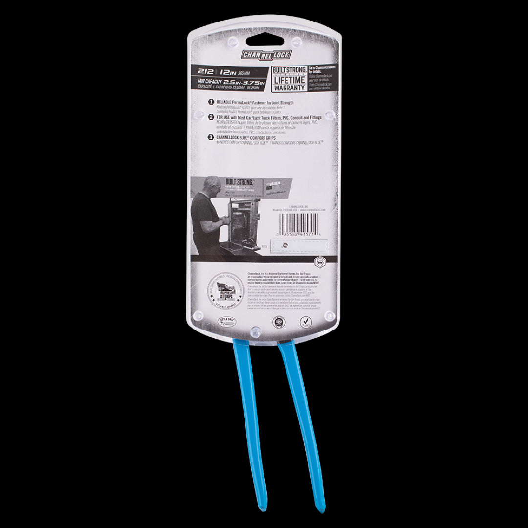 CHANNELLOCK 305mm Oil Filter/PVC Pliers designed for removing oil filters and PVC fittings with safety features and durability.